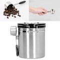 Miniatyrbillede 4 af 5: Sølv rustfrit stål kaffekande med ske, 1,5L forseglet kaffe