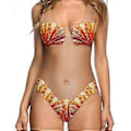 Miniatyrbillede 5 af 5: 2023 NYHED Damer Badedragt i Ét Stykke Galaxy Taco Kat Mavekontrol Badedragt Strandtøj Bikini Monokini (S Orange)