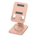 Miniatyrbilde 1 av 5: 360-graders roterende mobiltelefon- og nettbrettstativ, stasjonær, bærbar og sammenleggbar (rosa)