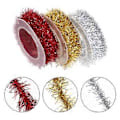 Miniatyrbillede 3 af 4: 3 stk. Jule-Tynd Glansgardiner 1,5m 3 Farver Metalisk Garland Dekoration