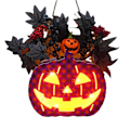 Miniatyrbilde 1 av 4: Halloween-gresskar skilt krans gresskar lykt svart lønnebær hengende dekorasjon for hjem utendørs inngangsdør fest
