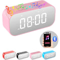 Miniatyrbild 1 av 6: Väckarklocka för sovrum, liten digital klocka med Bluetooth-högtalare, skrivbords klocka med dubbla alarm, snooze, spegel LED-display för flickor, vuxna.