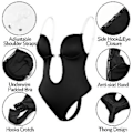 Miniatyrbild 3 av 5: Dam Djup V-ringad Kroppsformare Axelbandslös Rygglös Shapewear (XL)