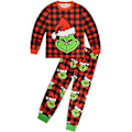 Miniatyrbild 2 av 5: 4-9 år Barn Pojkar Flickor Jul Grinch Tryck Pyjamas Set Jul Kläder Nattkläder Pjs Gåvor (4-5 År A)