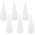 Miniatyrbilde 3 av 4: 6 stk Håndlagde Hvite Solide Kjegler Barn DIY Håndverk Kjegle Tilbehør Hjem Kjegle til Jul (24,5x10cm)