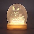 Miniatyrbillede 2 af 5: Kanin 3D Natlampe Kaninform Energibesparende 3D Kaninlampe Slidstærk ABS Akryl LED Påske Natlampe til Børn