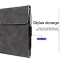 Miniatyrbillede 5 af 5: Til Microsoft Surface Pro 10/9 Etui Stativ Læder Beskyttelsesærme med Pen Holder - Sort (Sort)