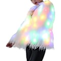 Miniatyrbillede 1 af 5: Led Pelsjakke Regnbue Glitrende Lysende Jakke Hvid Pelsagtig Rave Kostume Lysende Yderbeklædning Til Fødselsdagsfest Fancy Cosplay Fest Hvid Størrelse L(XL)