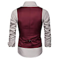 Miniatyrbilde 2 av 3: Menn Solid Formelle Knapper Vest med Lommer Business Office V-hals Ermeløs Blazer Vest (L Vinrød)