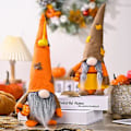 Miniatyrbilde 4 av 5: Høstsesong Nissepynt Ornament, Myk og Realistisk Dvergdukke med Gresskar, Festartikler ( )
