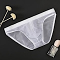Miniatyrbillede 3 af 5: Fianao Lavt Liv U Konveks Mænds Trusser Sexy Transparent Net Garn Undertøj Daglig Brug (M Sort)