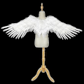 Miniatyrbillede 2 af 5: Englevinger Fjedervinger Med Elastiske Stropper Halloween Kostume Vinger-r (S Hvid)