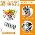 Miniatyrbillede 3 af 5: Foldbar Rotationsfrugtkurv, Dekorativ 15x10 Rustfrit Stål