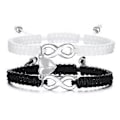 Miniatyrbillede 1 af 4: Uendelighed Par Armbånd Hjerte Symbol Rustfrit Stål Håndvævet Par Armbånd Yin Yang Til Hendes Og Hendes Partner Valentinsgave