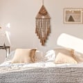 Miniatyrbillede 4 af 5: (Brun) Macrame Vævning Vægophæng Drømmefanger Trekant Kvast
