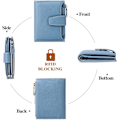 Miniatyrbild 4 av 5: Liten plånbok för kvinnor Äkta läder Bifold Kompakt RFID-blockering