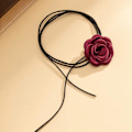 Pikkukuva 2 / 5: Tekokukka Choker Kaulakoru Pitkä Wrap Suede Kaulakoru Vintage Suuri Kukka Kaulus Solmio Kaulakoru Prom Juhlat Statement