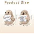 Miniatyrbild 2 av 5: 2 st roliga positiva incitament potatis virkning, 2,76 tum virkad inspirera positiv potatisleksak med positivitetsbekräftelsekort söt positiv (beige)