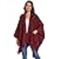 Miniatyrbilde 1 av 6: Poncho Dame Vinter Varmt Elegant Poncho Teppe Poncho Kappe Strikket Poncho Frakk Vinter Poncho Sjal Kvinne Gave til Bursdag Jul