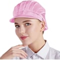 Miniatyrbilde 3 av 5: 3-pak Halvnett Kokkemøsser - Rosa, Unisex Kjøkkenhatter med Mesh