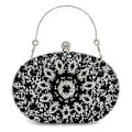 Miniatyrbillede 1 af 5: Rhinestone Dame Aften Clutch Perle Taske Bryllup Prom Håndtasker Multi-farve Mulighed (SORT)