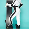 Miniatyrbillede 2 af 5: Dame Vinter Vandtæt Ski Snowboard Sportstøj Dragt Hætte Foxs Pels Jumpsuit (XL Sort)