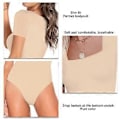 Pikkukuva 3 / 5: Lyhythihainen Body Naiselle Elegantti Slim Fit Yksivärinen Napit Cocktail Partylle (M Aprikoosi)
