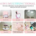 Miniatyrbillede 4 af 5: LED skrivebordslampe til piger, behagelig bordlampe med penholder, genopladelig USB-port, 2 farvetemperaturer