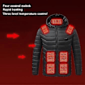 Miniatyrbild 4 av 5: Uppvärmd Jacka för Kvinnor Män 21 Zoner Uppvärmd Hoodie Vinter Mjuk Pufferjacka USB/DC Laddning Kropps Värmare Ytterkläder (3XL Svart)