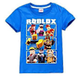 Miniatyrbilde 1 av 2: Roblox Trykket Barn T-skjorte Gaming Gamer Fans Gutter Jenter Sommer Korte Ermer Tee Topper (13-14 År Mørk Blå)