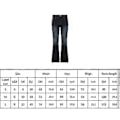 Pikkukuva 5 / 5: Naisten siniset matala vyötäröiset flare-farkut - Retro Basic Gradient Skinny Denim-housut - Hoikentava istuvuus ( )