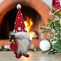 Miniatyrbillede 4 af 4: Jule Gnome Plys Ansigtsløs Dukke Dværg Julepynt Dekoration (Rød)