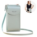 Miniatyrbillede 1 af 4: Stilful PU Læder Blokerende Crossbody Mobiltelefon Taske Til Kvinder Grøn