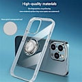 Miniatyrbilde 2 av 4: Riperesistent telefondeksel med ringholder for Apple 13-serien (13 pro max Transparent svart)