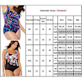 Miniatyrbillede 3 af 3: Dame Badetøj med Polstring, Enkeltstykke, Plus Størrelse, Blomstermønster, Monokini (4XL Blå Blomster)