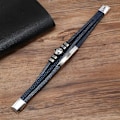 Miniatyrbillede 4 af 5: Livets Træ Læderarmbånd, Herrearmbånd i Flere Lag Flettet Religiøse Boho Charms Damearmbånd med Legeringsspænde Ann