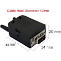 Miniatyrbilde 3 av 5: DB9 RS232 D-SUB hannkontakt til skrueterminal 9-pin port