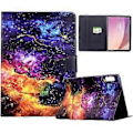 Miniatyrbild 1 av 5: Stativfodral med mönstertryck i läder för Lenovo Tab M9 TB-310FU med automatisk väckning/viloläge (Nebula)