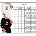 Miniatyrbillede 4 af 4: Juletunika Kvinder Langærmet T-shirt Julemand Sød Elg Print Top Bluser M Sort