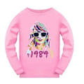 Miniatyrbild 2 av 5: Barnens Taylor Swift Långärmade Pyjamas Set Långärmad T-shirt Byxor Set Nattkläder (9-10 År Rosa)
