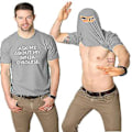 Miniatyrbillede 1 af 5: 2023 Spørg Mig Om Min Ninja Forklædning T-shirt Karate Kampkunst Voksne Tee Top (M Lysegrå)