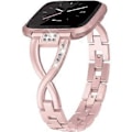 Miniatyrbild 2 av 5: Bling Armband Kompatibel med Fitbit Versa/Versa 2 Band Rostfritt Stål Armband Ersättning för Versa Lite Edition/Versa SE Tillbehör (Roséguld)