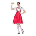 Pikkukuva 4 / 5: UUSI Päivitys Naisten Oktoberfest-asu Saksalainen Dirndl-mekko Baijerilainen Karnevaalijuhla-asu (L Punainen)
