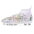 Miniatyrbillede 1 af 2: Herre Fodboldsko Skridsikre Fodboldsko Støvler Græs Fodbold Sneakers Yj068(45 hvid)