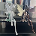Miniatyrbillede 2 af 5: 1 stk. Siddende fe-statue, harpikshaveornament håndværk landskabspleje