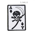 Miniatyrbillede 2 af 5: Patches Broderede Sorte Es Spader Pocker Kort Terninger Ild Flamme Lille Størrelse Hvide Terninger Røde Hjerter Diamanter