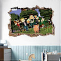 Miniatyrbild 3 av 3: (A) Väggdekaler, 3D Söta Väggdekaler Tecknad Spel Väggdekal Vinyl Väggdekaler Pojkar Flickor Självhäftande Väggdekal för Sovrum Vardagsrum De