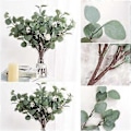 Miniatyrbillede 2 af 4: 6 stk. kunstige sølv eukalyptusgrene spray eukalyptusblad til planter fra ferie, fest, bryllup, have, hjem, kontor, udendørs og indendørs