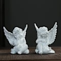 Miniatyrbillede 2 af 5: Sæt af 2 Keruber Engle Resin Have Statue Figur, Indendørs Udendørs
