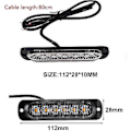 Miniatyrbillede 2 af 5: 4 stk. 18W 6 LED Slim Amber Gul Strobe Flash Blink Bar Bil Lastbil Nødsignal Parklys Lampe 12-24V